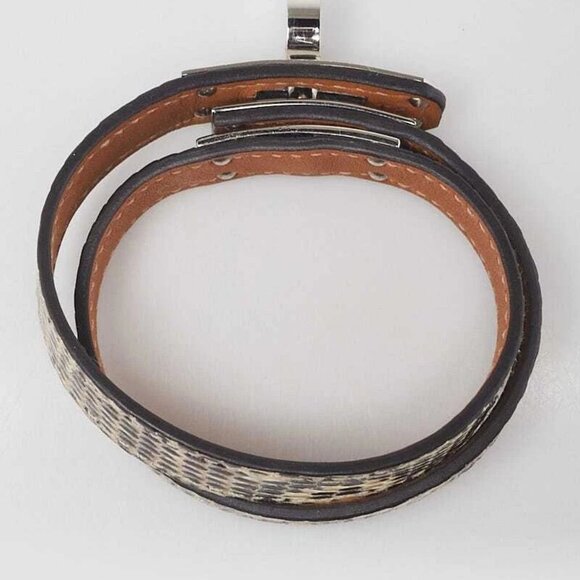 Hermes Ombre Lizard Palladium Plated Kelly Double Tour Bracelet Size T2 - Picture 5 of 10